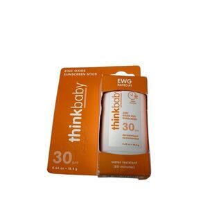thinkbaby Mineral Baby Sunscreen Stick, SPF 30 - 0.64oz Sealed Exp: 12/25